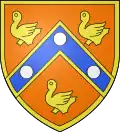 Arms of Lamorlaye, a city in French Oise, bearing a field orangé