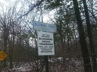 Signs along PA 739 entering Blooming Grove Township