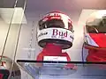Race-worn helmet of 1986 Indianapolis 500 winner Bobby Rahal on display