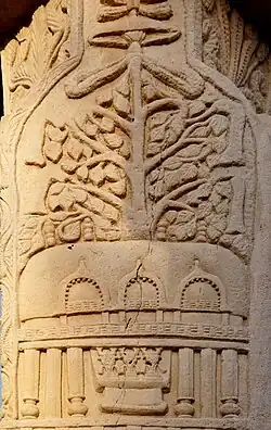 Sanchi depiction of the Mahabodhi Temple