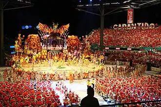 Presentation of Boi Garantido (Red) in Parintins Folklore Festival of 2016.