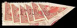 Revenue stamps of Bolivia bisected on a fragment of a 1926 document