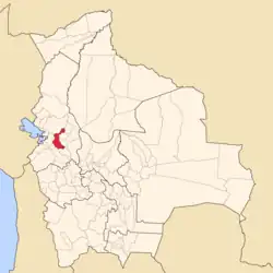 Location of Pedro Domingo Murillo Province within Bolivia