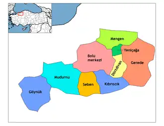 Districts of Bolu
