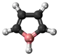 Ball-and-stick model of the borole molecule