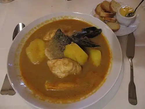 A bouillabaisse at the Old Port in Marseille