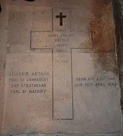 Grave of The 2nd Duke of Connaught and Strathearn, Earl of MacDuff, son of the 2nd Duchess of Fife