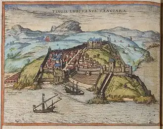 Portuguese Tangier depicted in Civitates Orbis Terrarum, 1572.
