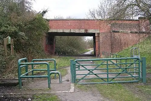 Bridge of Station Lane, Great Preston, across the former railway line