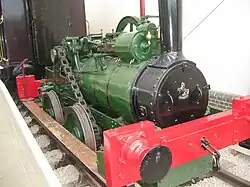 Small green steam locomotive