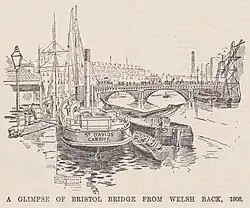 Bristol Bridge from Welsh Back 1908