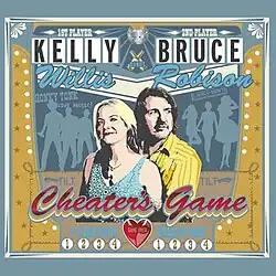 An image of Robison and Willis modified to look like a drawing, with the duo flanked by elements of a pinball machine