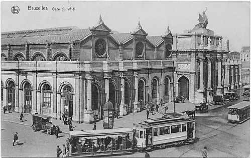 The second Brussels-South railway station (1869), pictured in 1927