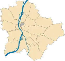 Location of District VI in Budapest (shown in grey)