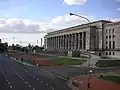 The University of Buenos Aires Faculty of Law, Floralis Genérica in background.