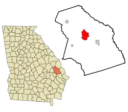 Location in Bulloch County, Georgia