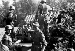 A crew loading a Reihenwerfer near Riva-Bella (Sword Beach), Atlantic coast, Northern France on 30 May 1944.[1]