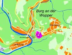 Karte von Burg an der Wupper