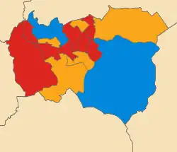 2011 &nbsp;&nbsp;Labour Party: 8 &nbsp;&nbsp;Liberal Democrats: 5 &nbsp;&nbsp;Conservative Party: 2