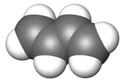 Space-filling model of 1,3-butadiene