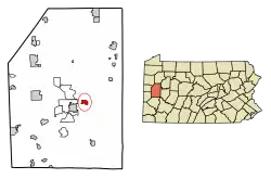 Location of East Butler in Butler County, Pennsylvania.