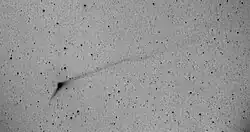 Comet C/2013 US10 Catalina as viewed from La Cañada on 6 December 2015; tail disconnection event