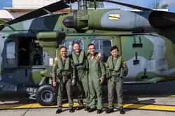 RBAirF Sikorsky S-70i and its aircrew at Rimba, 2019