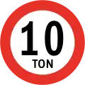 RR-4 Weight restriction (10 tonnes (11 short tons))