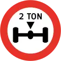 RR-5 Weight restriction (2 tonnes per axle)