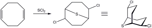 2,6-Dichloro-9-thiabicyclo[3.3.1]nonane, synthesis and reactions