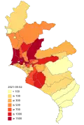 Map of confirmed deaths in Lima and Callao.