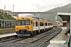 Train arriving at the station, 2015