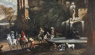 Capriccio con la fontana di Nettuno by Luca Carlevarijs