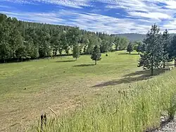 The valley of Cable Creek from Stateline Road at Hardison Road