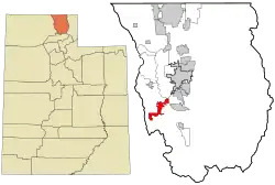 Location in Cache County and the state of Utah