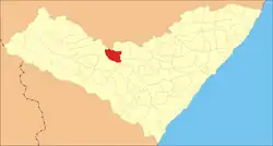 Location of Cacimbinhas in Alagoas