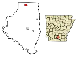 Location of Thornton in Calhoun County, Arkansas.