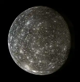 Callisto, the third largest moon in the Solar System