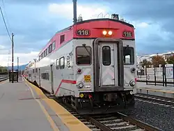 Bombardier consist at San Jose Diridon station.