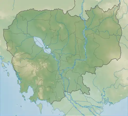 Map showing the location of Sre Pok Wildlife Sanctuary