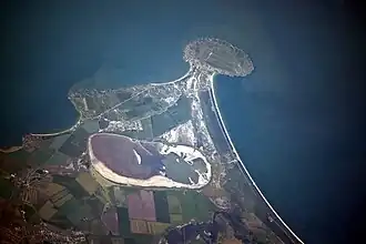 aerial view of lake