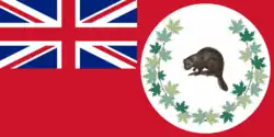 1868: The Canadian Red Ensign used at July 1 Dominion Day celebrations in Barkerville, BC in support of Canadian Confederation, as Canada did not have an official flag.[18]