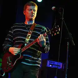 Carl Newman of The New Pornographers performing on March 2, 2006 at the Nokia Theatre in Times Square