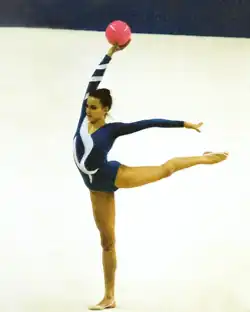 Acedo balances while holding the ball