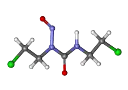 Ball-and-stick model of carmustine molecule