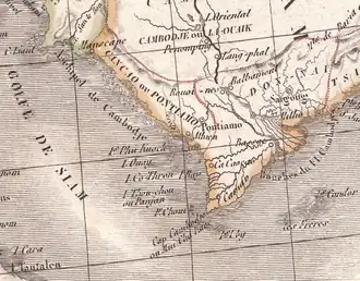 The Principality of Hà Tiên (Cancao ou Pontiamo) ruled by Mạc (莫) family (1829)