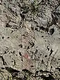 Detail of one of the fresco traces.