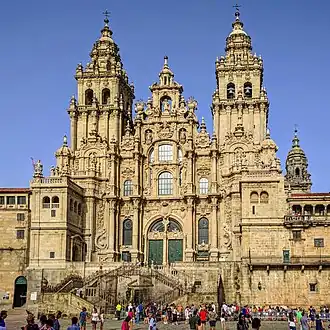 Façade of the Cathedral of Santiago de Compostela, Spain, by Fernando de Casas Novoa, 1738[37]