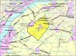 Census Bureau map of Woolwich Township, New Jersey