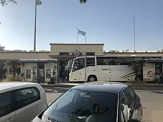 Exterior view of Patras railway station (May 2018)